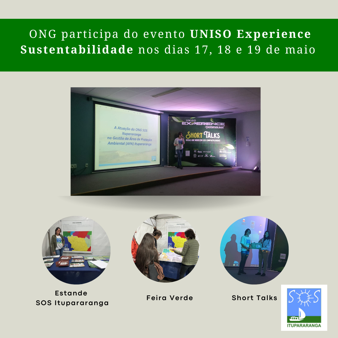 ONG participa de evento na UNISO EXPERIENCE SUSTENTABILIDADE nos dias 17, 18 e 19 de maio