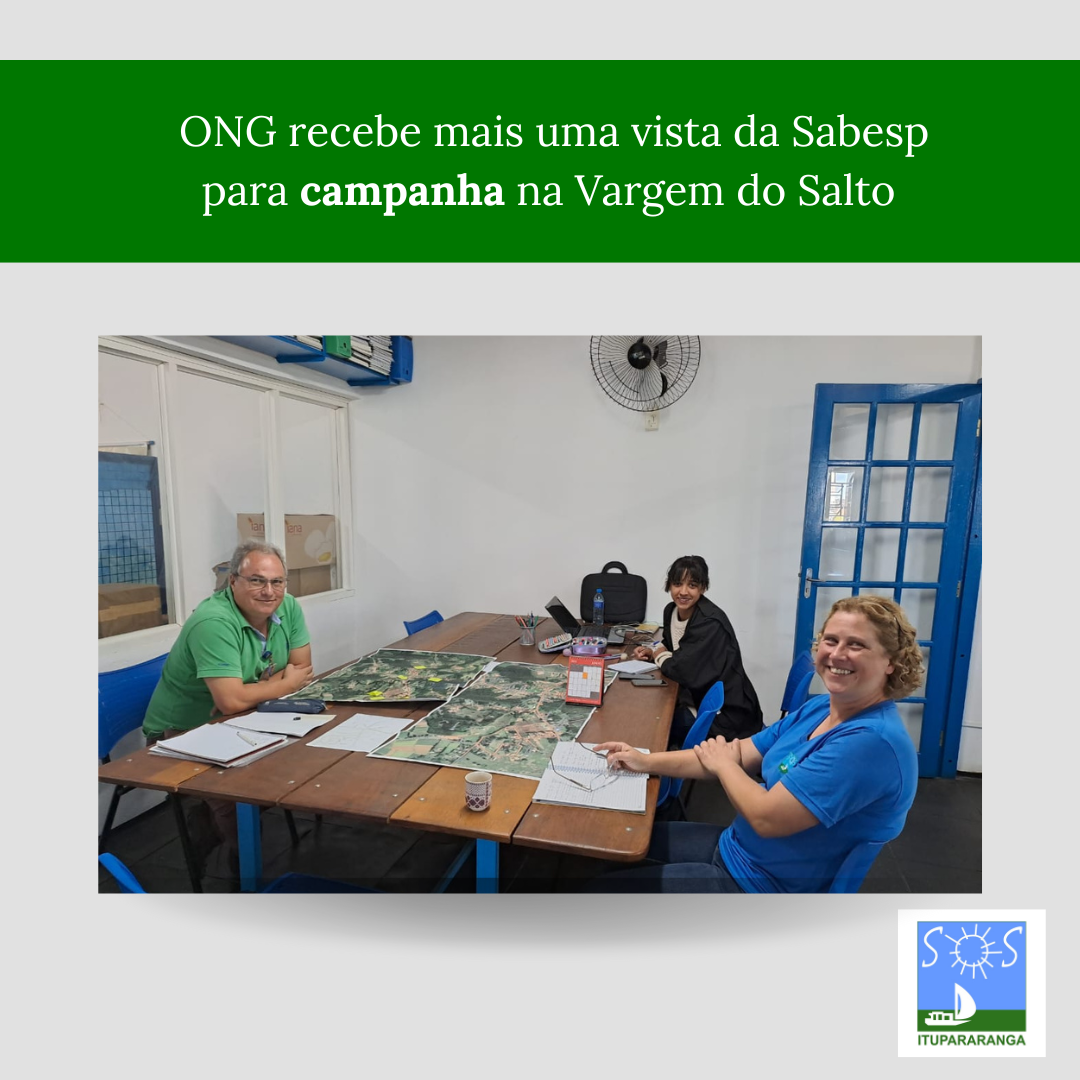 ONG recebe mais uma visita da Sabesp para campanha na Vargem do Salto