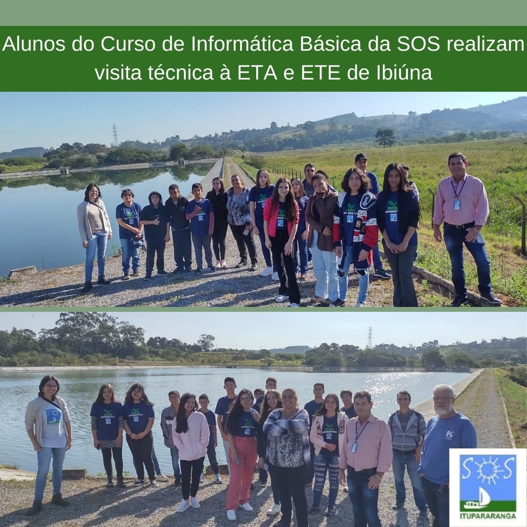 Alunos do Curso de Informática Básica da SOS realizam visita técnica à ETA e ETE de Ibiúna