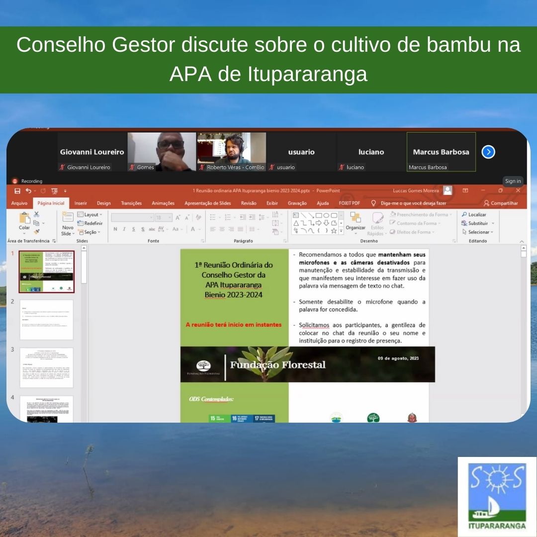 Conselho Gestor discute sobre o cultivo de bambu na APA de Itupararanga