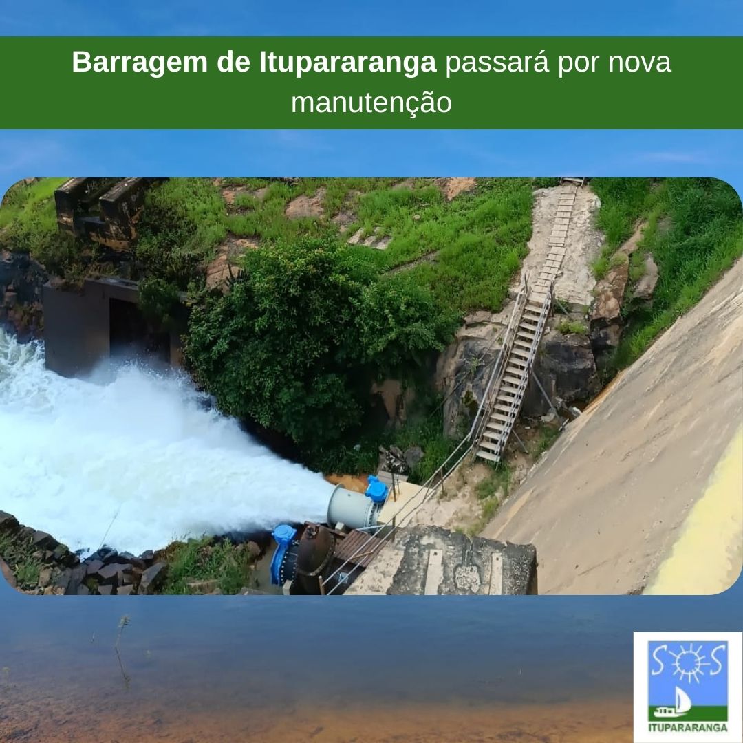 Barragem de Itupararanga passará por nova manutenção.