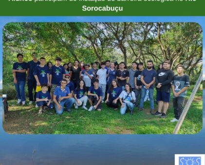 Alunos participam de instalação de barreira ecológica no Rio Sorocabuçu