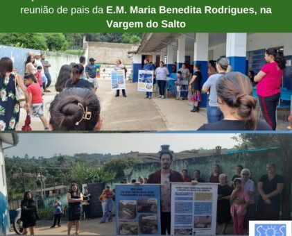 Campanha de Saneamento foi um dos temas abordados na reunião de pais da E.M. Maria Benedita Rodrigues, na Vargem do Salto