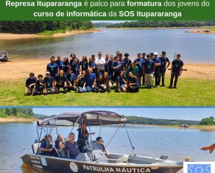 Represa Itupararanga é palco para formatura dos jovens do curso de informática da SOS Itupararanga