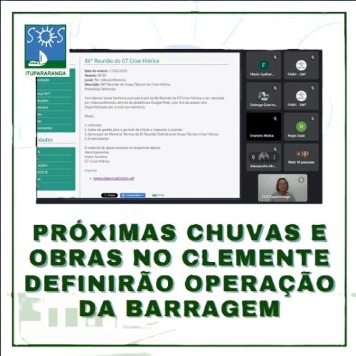 Próximas chuvas e obras no Clemente definirão operação da barragem.